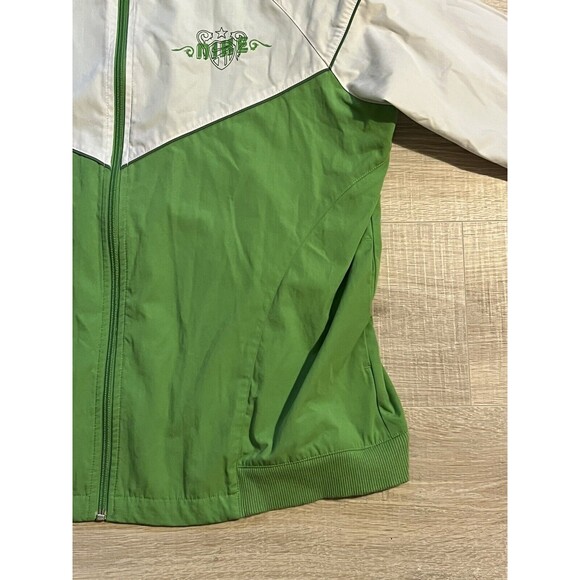 Vintage Nike Jacket Adult 2XL Green Full Zip Swoosh Logo Mock Neck Retro Women’s - Picture 6 of 11